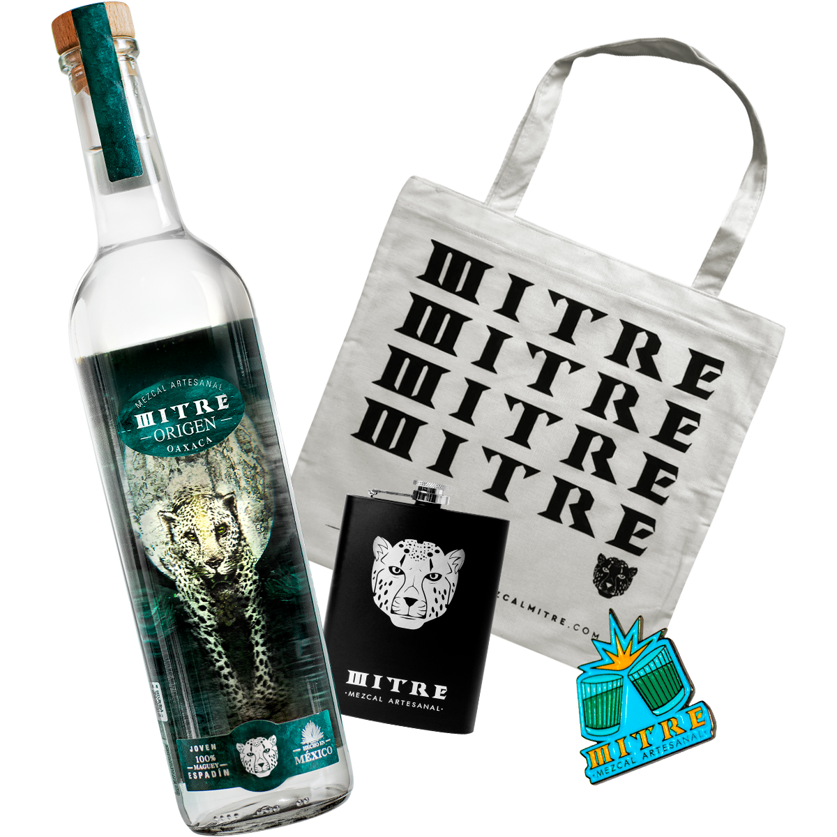 Origen Party Kit | Mezcal Mitre Origen + 1 Ecobag + 1 Decanter + 1 Pin