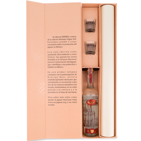 Mezcal Mitre Origen 300 | Special Edition Mitre Origen + 2 Cross Glasses + 1 Numbered Lithograph